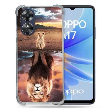 Coque Renforcée Pour Oppo A17 Animal Lion Reflet