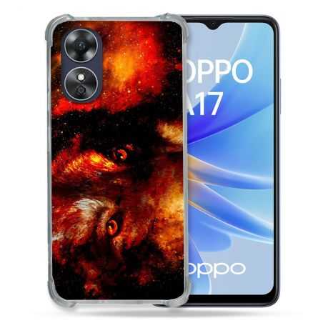 Coque Renforcée Pour Oppo A17 Animal Loup Espace