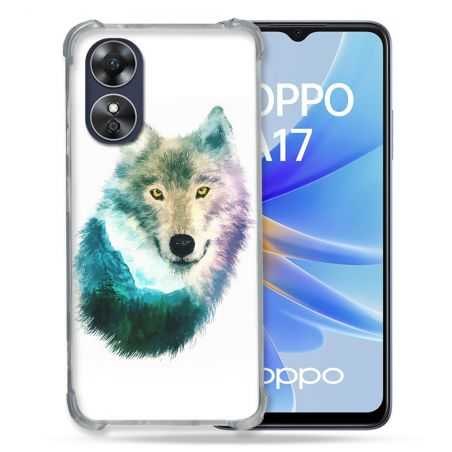 Coque Renforcée Pour Oppo A17 Animal Loup Montagne