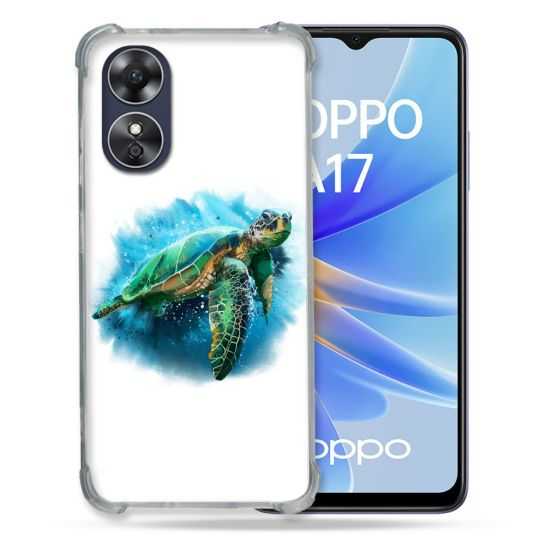Coque Renforcée Pour Oppo A17 Animal Tortue Blanche multicolore
