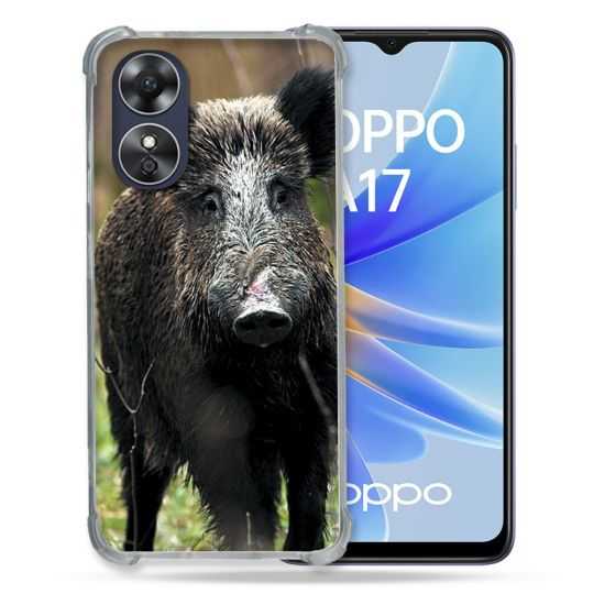 Coque Renforcée Pour Oppo A17 Chasse Sanglier bois