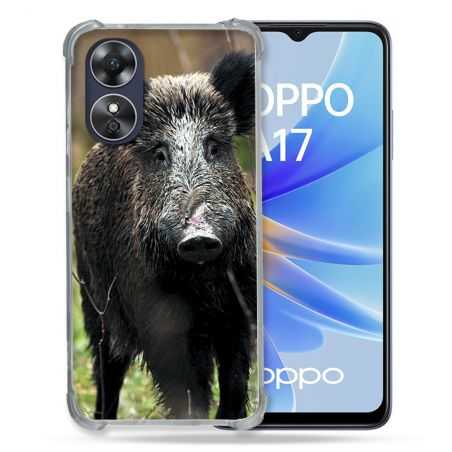 Coque Renforcée Pour Oppo A17 Chasse Sanglier bois