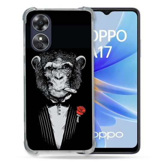 Coque Renforcée Pour Oppo A17 Decale Singe Mafia