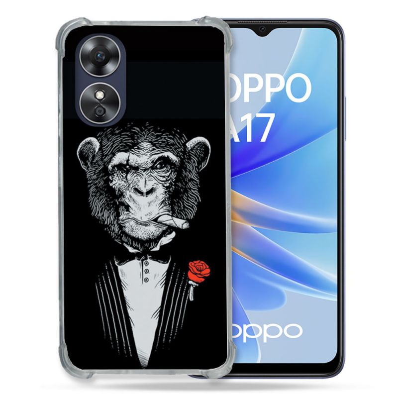 Coque Renforcée Pour Oppo A17 Decale Singe Mafia