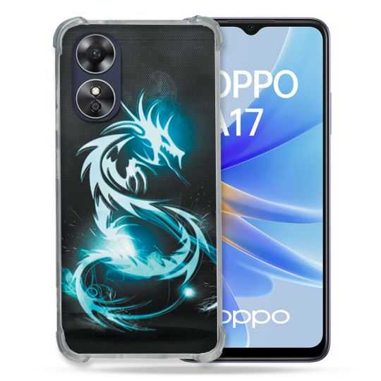 Coque Renforcée Pour Oppo A17 Fantastique Dragon Bleu