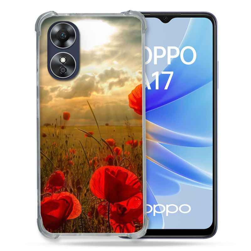 Coque Renforcée Pour Oppo A17 Fleur Coquelicot