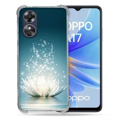 Coque Renforcée Pour Oppo A17 Fleur Lotus Blanc