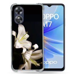 Coque Renforcée Pour Oppo A17 Fleur Lys Noir