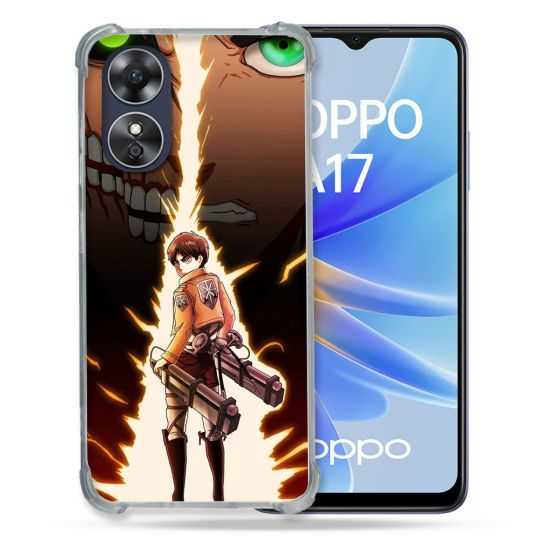 Coque Renforcée Pour Oppo A17 Manga Attaque Titans Eren Eclair