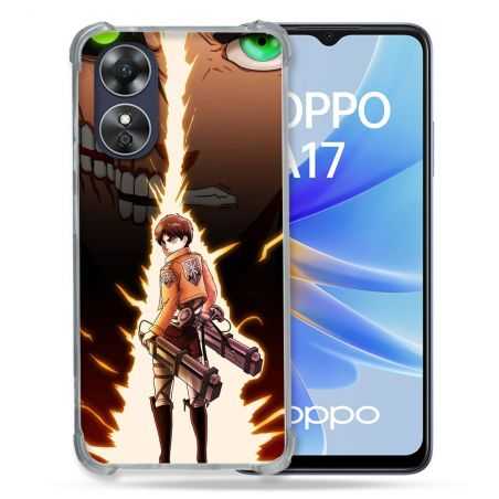 Coque Renforcée Pour Oppo A17 Manga Attaque Titans Eren Eclair