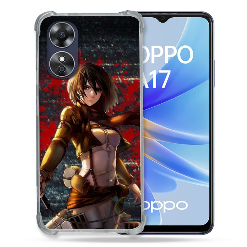 Coque Renforcée Pour Oppo A17 Manga Attaque Titans Mikasa