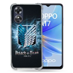 Coque Renforcée Pour Oppo A17 Manga Attaque Titans Noir