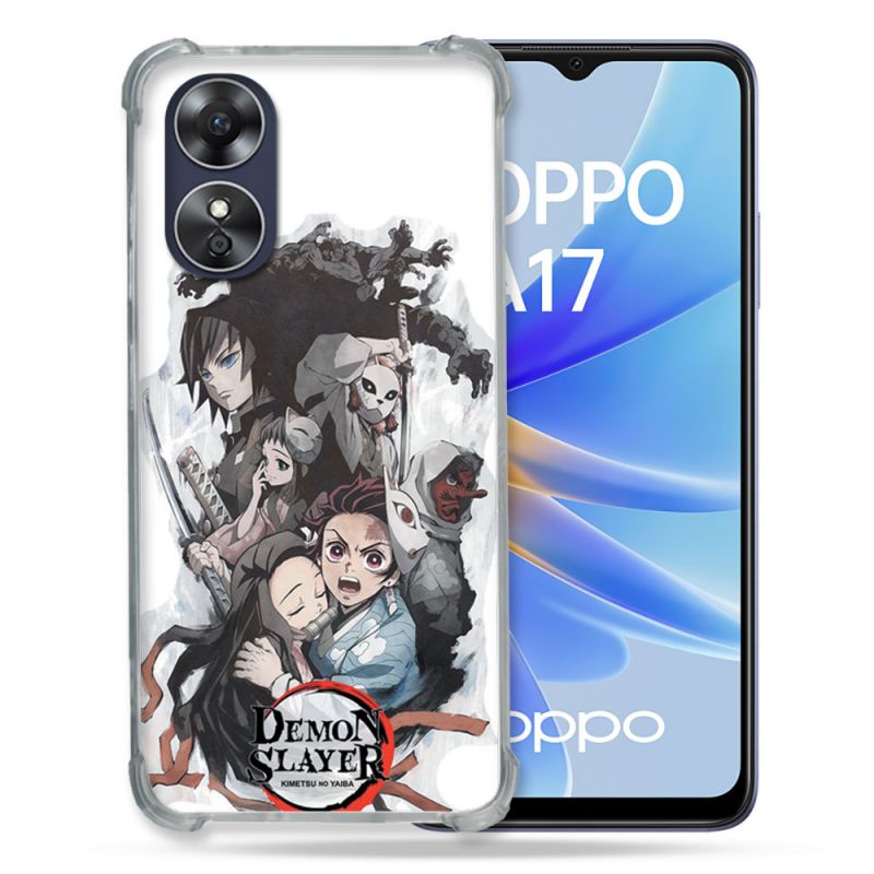 Coque Renforcée Pour Oppo A17 Manga Demon Slayer Blanc