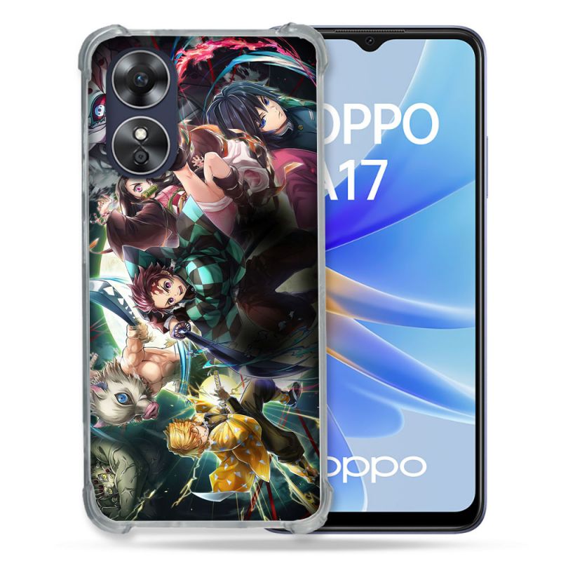 Coque Renforcée Pour Oppo A17 Manga Demon Slayer Groupe