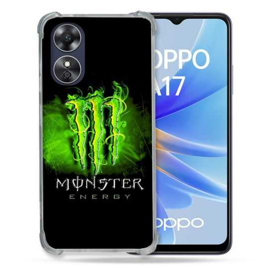 Coque Renforcée Pour Oppo A17 Monster Energy Vert