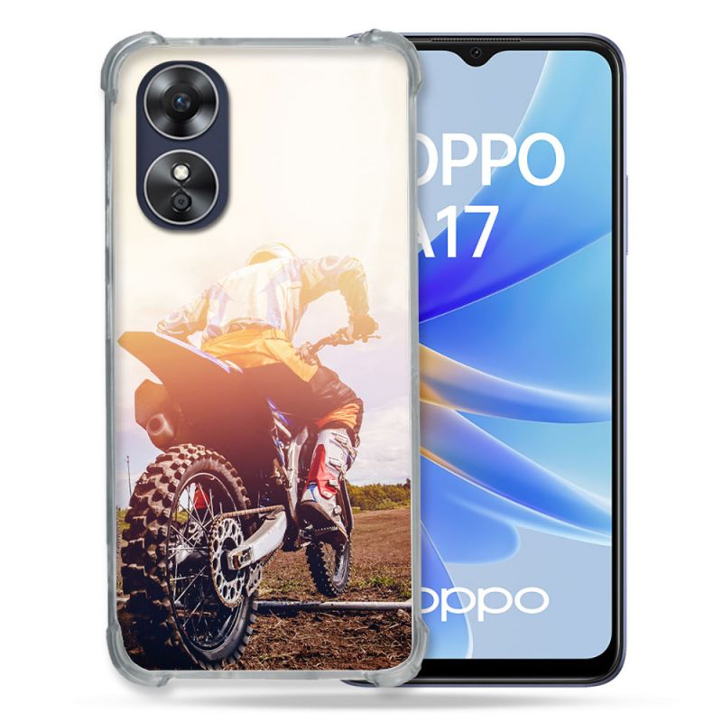 Coque Renforcée Pour Oppo A17 Moto Cross Soleil