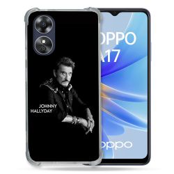 Coque Renforcée Pour Oppo A17 Musique Johnny Hallyday Noir