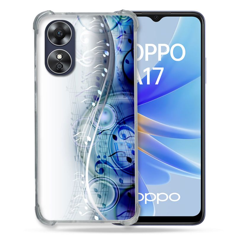 Coque Renforcée Pour Oppo A17 Musique Partition Vague