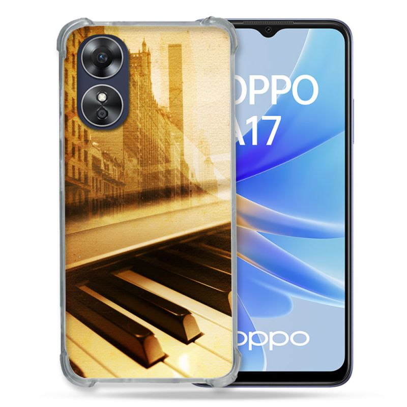 Coque Renforcée Pour Oppo A17 Musique Piano Retro