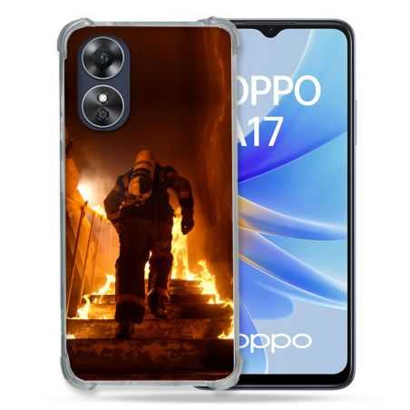 Coque Renforcée Pour Oppo A17 Pompier Escalier