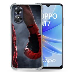 Coque Renforcée Pour Oppo A17 Sport Boxe Gant Rouge