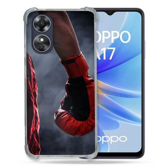 Coque Renforcée Pour Oppo A17 Sport Boxe Gant Rouge