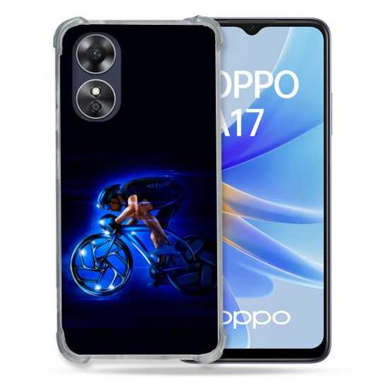 Coque Renforcée Pour Oppo A17 Sport Cyclisme Bleu