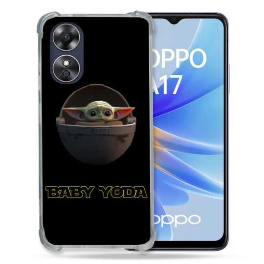 Coque Renforcée Pour Oppo A17 Star Wars - Yoda bebe noir