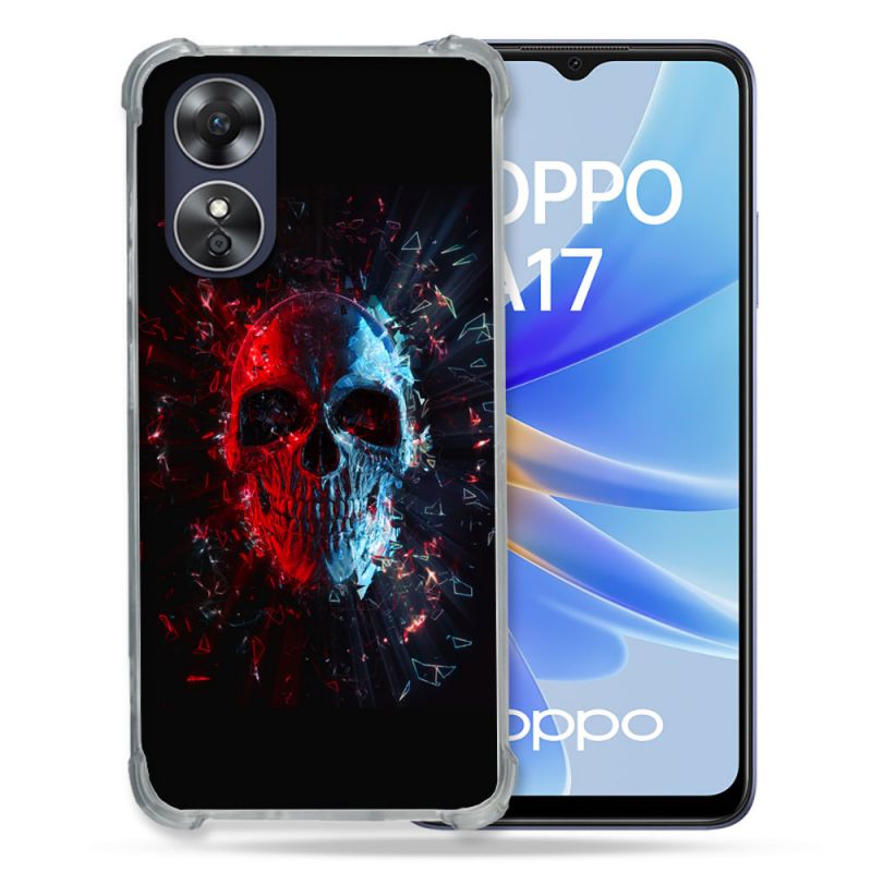 Coque Renforcée Pour Oppo A17 Tete de Mort Deflagration