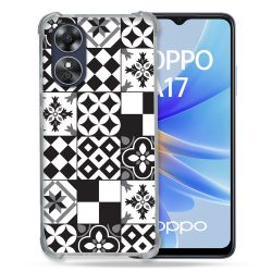 Coque Renforcée Pour Oppo A17 Texture Carreau Ciment Noir