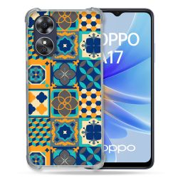 Coque Renforcée Pour Oppo A17 Texture Carreau Ciment Orange