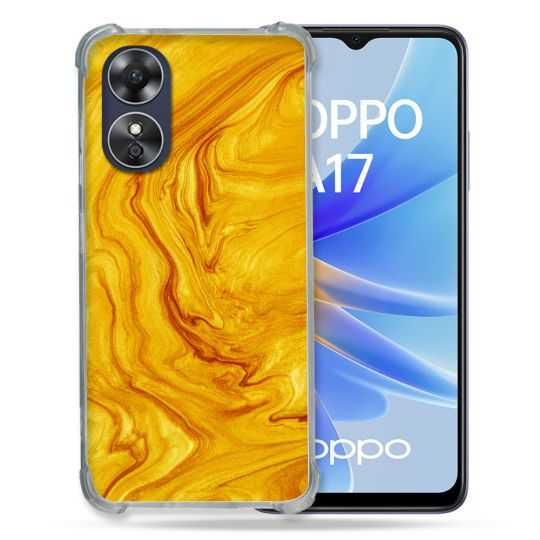 Coque Renforcée Pour Oppo A17 Texture Marbre Jaune
