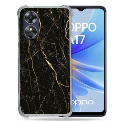 Coque Renforcée Pour Oppo A17 Texture Marbre Noir