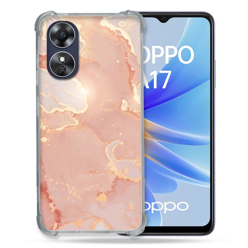 Coque Renforcée Pour Oppo A17 Texture Marbre Rose