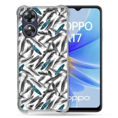 Coque Renforcée Pour Oppo A17 Texture Plume Canard