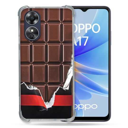 Coque Renforcée Pour Oppo A17 Texture Trompe Oeil Chocolat