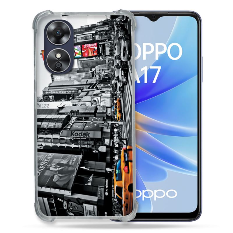 Coque Renforcée Pour Oppo A17 Voyage Amerique USA New York Taxi