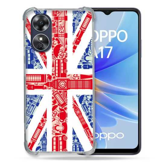 Coque Renforcée Pour Oppo A17 Voyage Angleterre Blanc
