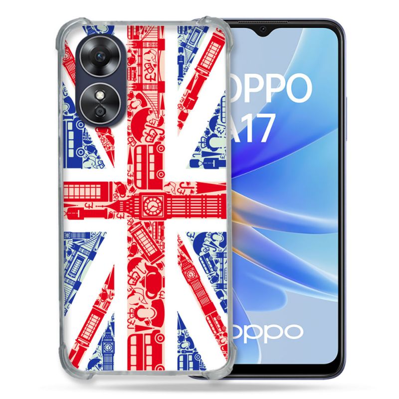 Coque Renforcée Pour Oppo A17 Voyage Angleterre Blanc