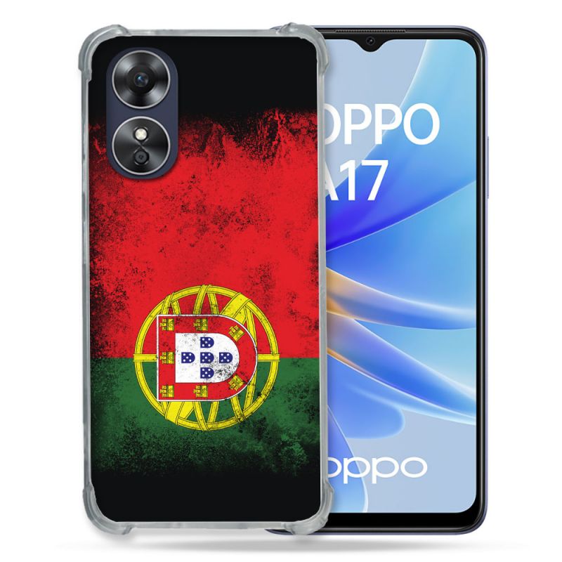 Coque Renforcée Pour Oppo A17 Voyage Portugal Drapeau