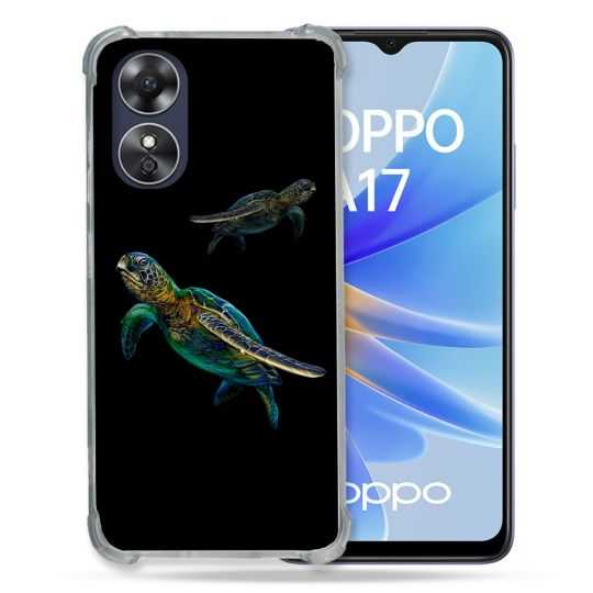 Coque Renforcée Pour Oppo A17 Animal Tortue Noire multicolore
