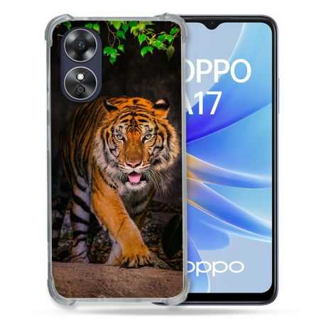 Coque Renforcée Pour Oppo A17 Animal Tigre Jungle