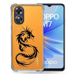 Coque Renforcée Transparente Pour Oppo A17 Dragon Noir