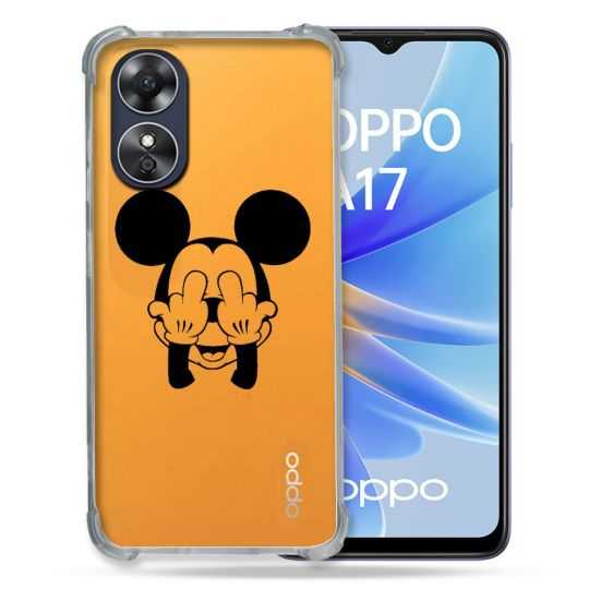 Coque Renforcée Transparente Pour Oppo A17 Mickey doigt