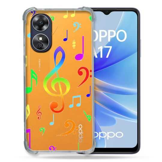 Coque Renforcée Transparente Pour Oppo A17 Note Musique Colore