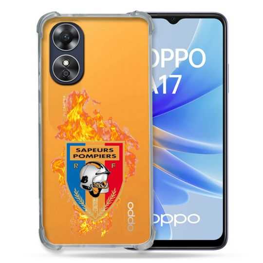 Coque Renforcée Transparente Pour Oppo A17 Pompier Feu
