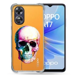 Coque Renforcée Transparente Pour Oppo A17 Skull Head Crane Colore