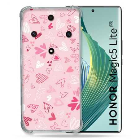 Coque Renforcée Pour Honor Magic 5 Lite Amour Ptis Coeurs