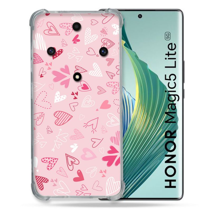 Coque Renforcée Pour Honor Magic 5 Lite Amour Ptis Coeurs