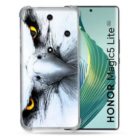 Coque Renforcée Pour Honor Magic 5 Lite Animal Aigle Royal Blanc